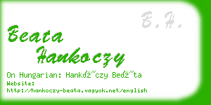 beata hankoczy business card